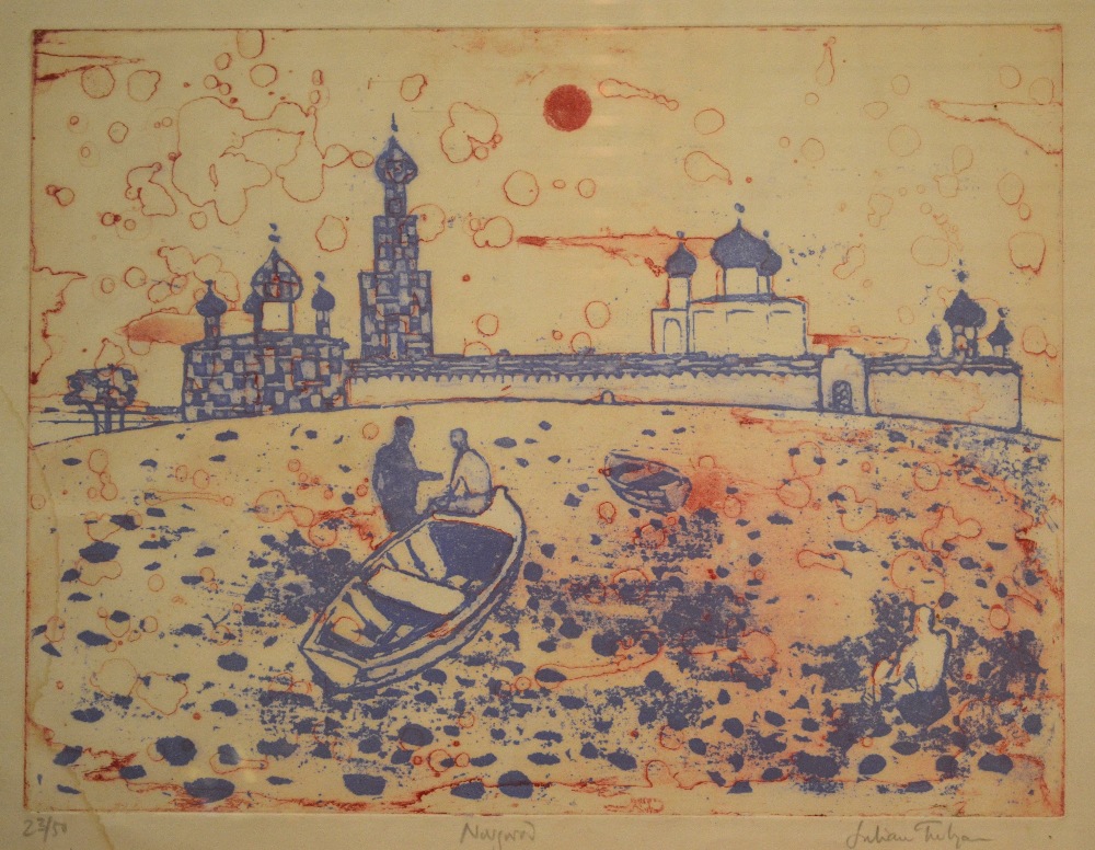 **Julian Trevelyan ((1910-88) - `Novgorod`, aquatint in colours, limited edition 23/50, pencil