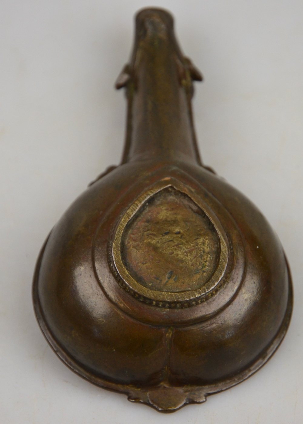 An Indian (?) bronze oil lamp, the spout cast as a cow's head - Image 3 of 3