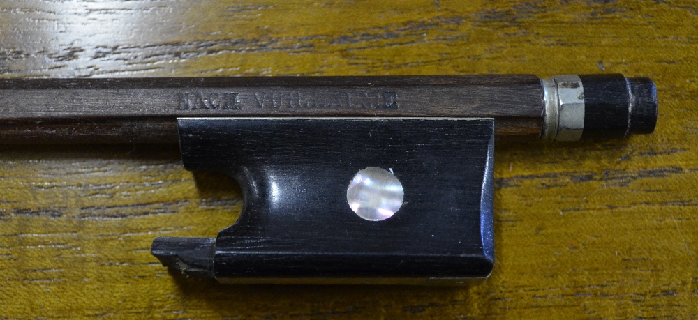 A violin bow by Nach Vuillaume (Paris)   Condition Report  Losses to end-cap of screw and head-cap - Image 3 of 5