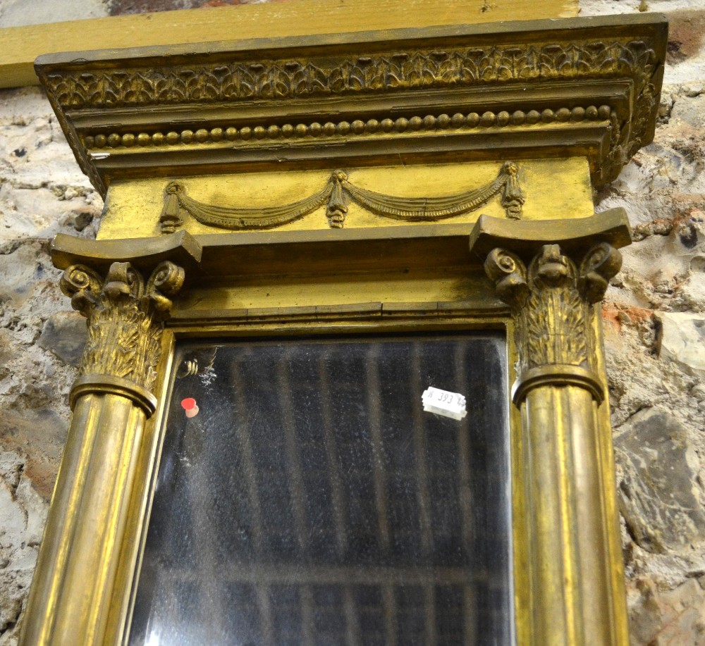 A 19th century giltwood and composite framed pier glass, comprising architectural elements the - Image 2 of 2