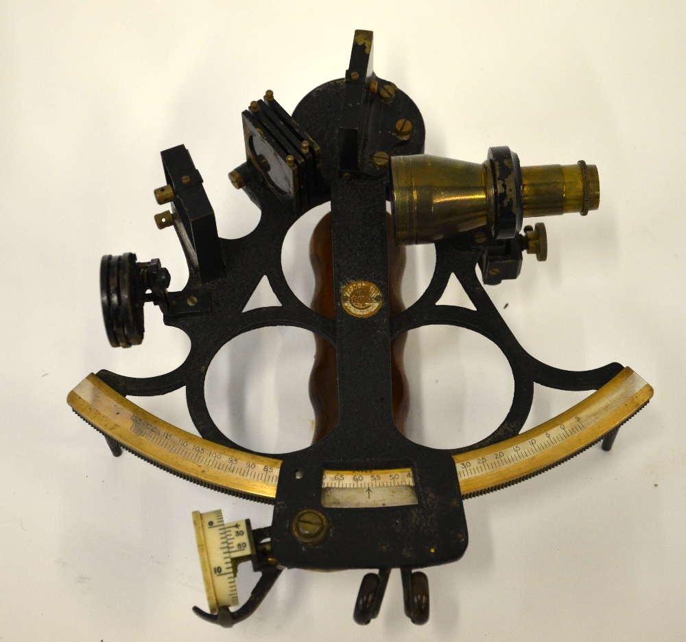 A post war sextant No. 24923 by B. Cooke & Son Ltd, Hull in fitted wooden case c/w certificate of