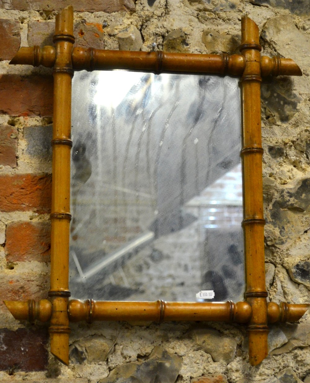 Two graduated late 19th century rectangular bamboo style framed wall mirrors, 52 x 43 and 47 x 40 cm - Image 2 of 2