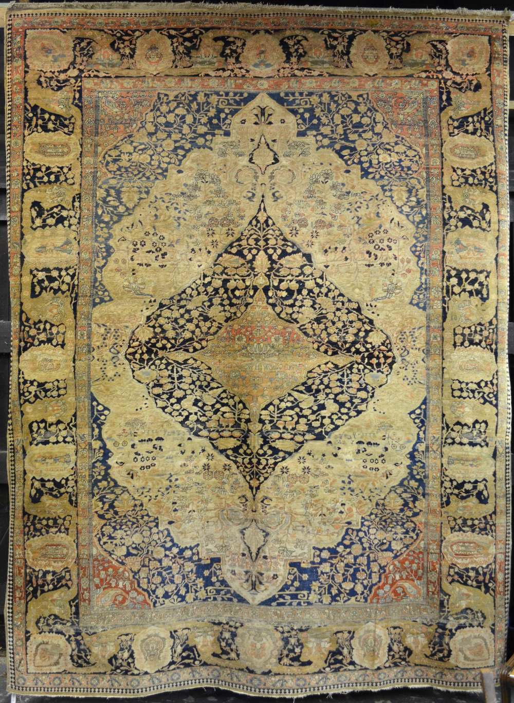 A fine antique Mohtashem Kashan carpet, central Persia circa 1890, the centre medallion design