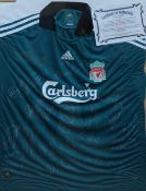 Liverpool FC 2008/09 signed shirt, framed and glazed