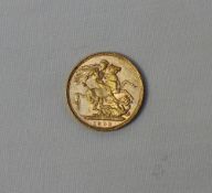 A Victorian gold sovereign dated 1893, Melbourne Mint Mark