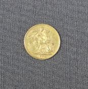 A Victorian gold sovereign dated 1898, Melbourne mint mark