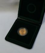An Elizabeth II proof gold sovereign dated 1980 (cased)