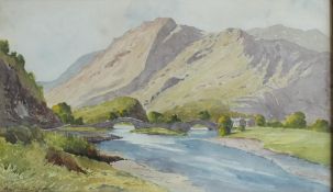 Henry Taylor-Smythe An Extensive landscape Watercolour Signed 36 x 62cm