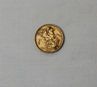 A Victorian gold sovereign dated 1887, Melbourne mint mark
