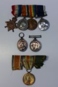 A set of three World War I medals including 1914-15 Star, British War medal and Victory Medal issued