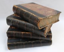 Cooke Taylor (W) Life and Times of Sir Robert Peel, in four volumes, leather and marbled board