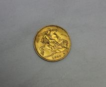 A George V gold half sovereign dated 1911,