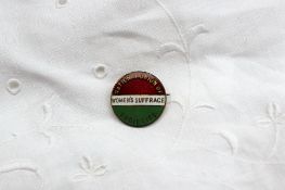 Women`s Suffrage A National Union of Women`s Suffrage Societies circular enamelled lapel badge