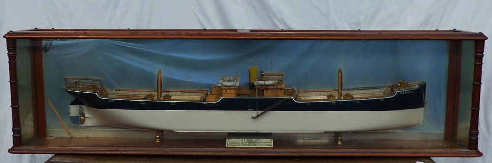 A mahogany cased half section model of the SS Mervyn, Built by W M Pickersgill & Sons Ltd,