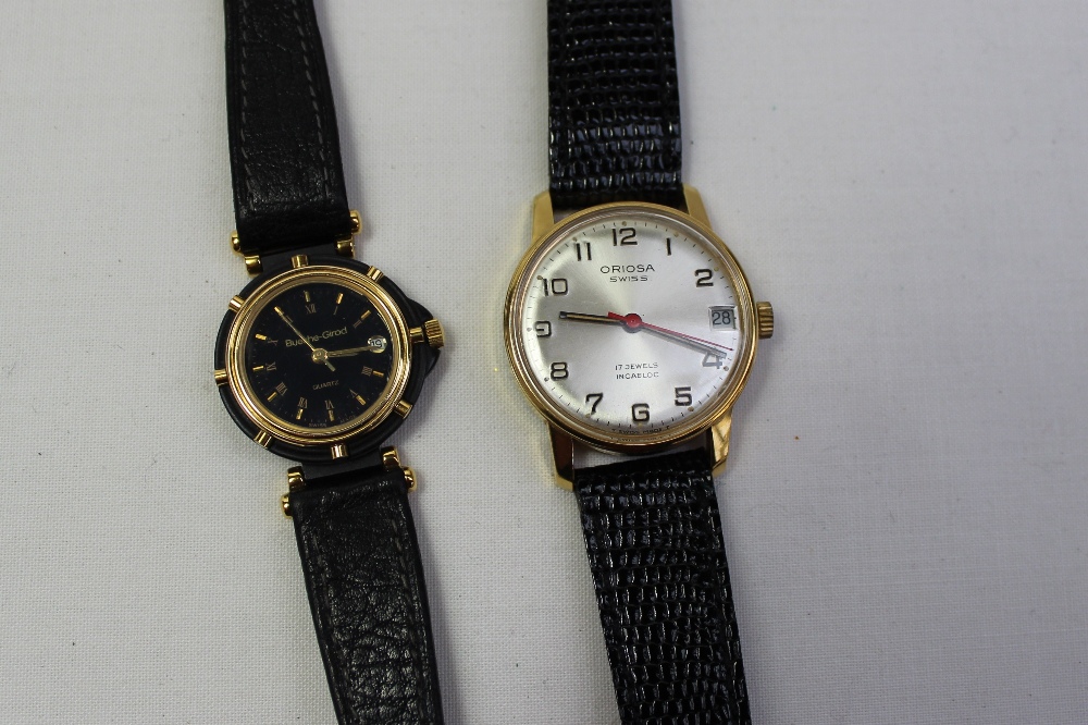 A lady`s Bueche-Girod wristwatch together with an Oriosa wristwatch, compact, silver toothpick and - Image 3 of 3