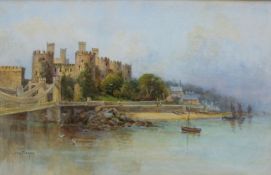 Josh Fisher Conwy Castle Watercolour Signed 27.5 x 42.5cm