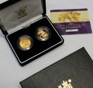 Royal Mint - 2007 A 50th Anniversary gold sovereign coin set, 1957 and 2007, No.079/250 cased and