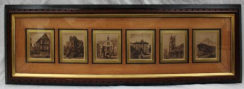 After C Bird A set of six views of Cardiff Titled to the frame "Bits of Old Cardiff" Etchings framed