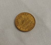 A late 19th century South African 1 Pond gold coin dated 1898