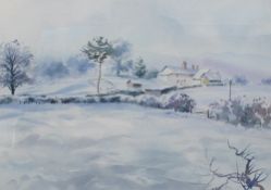 Vernon H Hill Maes Bach, Garth Mountain Watercolour Signed and dated `90 32.5 x 46.5cm