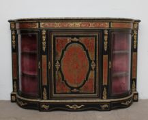 A Victorian ebonised gilt metal mounted and boulle work credenza, the central boulle work door