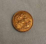 An Edward VII gold sovereign dated 1905, Perth mint mark