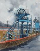 R.G Parslow Brittania Colliery, Aberbargoed, Gwent, South Wales Watercolour Signed and inscribed
