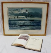 After Peter Scott Greylags at Chapel Island A print Signed by the artist and inscribed "For