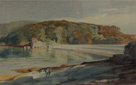 Charles Knight  Elberry Cove, Devon Watercolour Signed 30 x 48.5cm