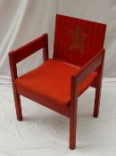 An Investiture Chair produced by Remploy for the investiture of HRH Prince Charles The Prince of