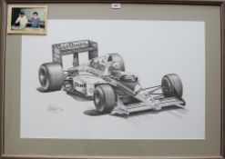 After Alan Summers Formula one car A limited edition print, No.126/250 Signed by Alan Prost 55.5 x