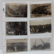 A collection of postcards relating to the Newport Dock disaster on July 2nd 1909, together with