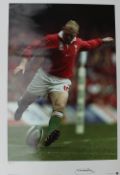 A poster sized photographic picture depicting Neil Jenkins, No.208/500, signed by Neil Jenkins,