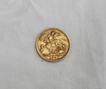 A Victorian gold half sovereign dated 1894