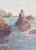Alan Stepney Gulston A rocky coastline Watercolour Signed 36.5 x 26.5cm  ***Sold on the instructions