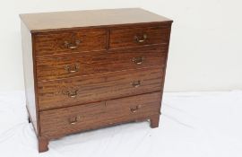 A 19th century mahogany chest, the rectangular top above two short and three long drawers on bracket