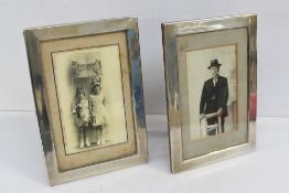 A pair of George V silver photograph frames of rectangular form, 21 x 14.5cm, Birmingham, 1919