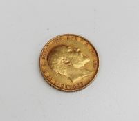 An Edward VII Gold sovereign, dated 1905