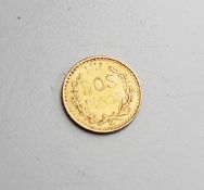 A Mexican 2 Pesos gold coin, 1919