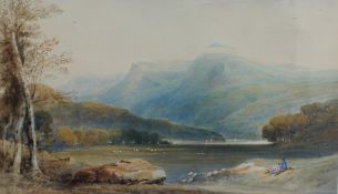 Attributed to Thomas Rowbotham Cader Idris, North Wales Watercolour Initialled and dated 1834 16 x