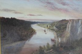 Alan Stepney-Gulston A flowing tide on the Avon from Clifton Downs Watercolour Signed and dated `