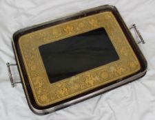 Henry Loveridge & Co. The Combination tray, with an electroplated gallery, the lacquered base
