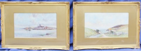 Eyres Simmons Cadgwith Cove Watercolour Signed and inscribed to the mount 18 x 31xm  Together with a
