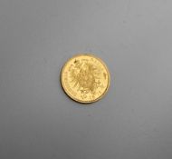 A head of Wilhelm II German gold 10 marks coin dated 1872