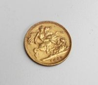 A Victorian gold half sovereign dated 1897