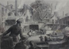 Daniels "My brother Jonathan" Exterior Higgins` Foundry Pencil sketch 40.5 x 55.5cm