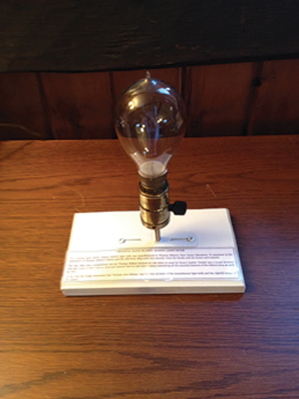 Original Edison Lamp Bulb, 1893 from Edison`s Lawyer Records of Famous Trial. The year 1893 was a