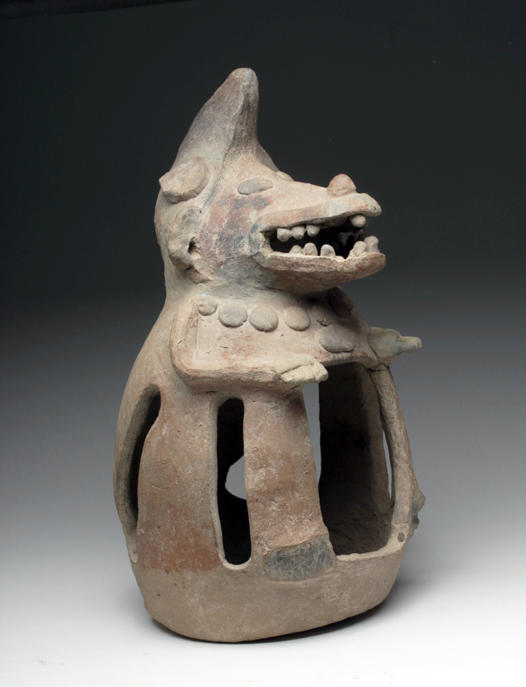 Rare Mayan Veracruz Coyote Lantern Pre-Columbian, Mayan, Veracruz, Mexico, ca. 450-650 CE.  This