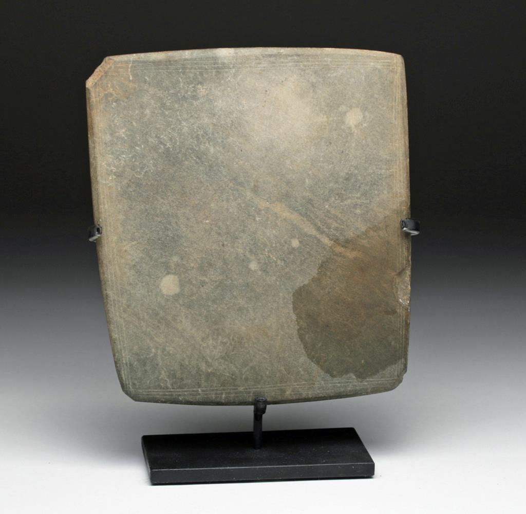 Early Egyptian Stone Cosmetic Palette, Egypt, Pre-Dynastic, Ca 3200 BCE.  "Green" schist palette