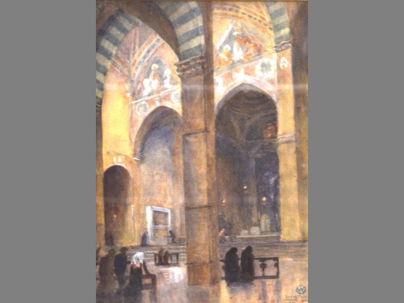 W. Oliver (20th Century) BRITISH SANTA TRINITA, FLORENCE Watercolour on paper Signed, dated 1904